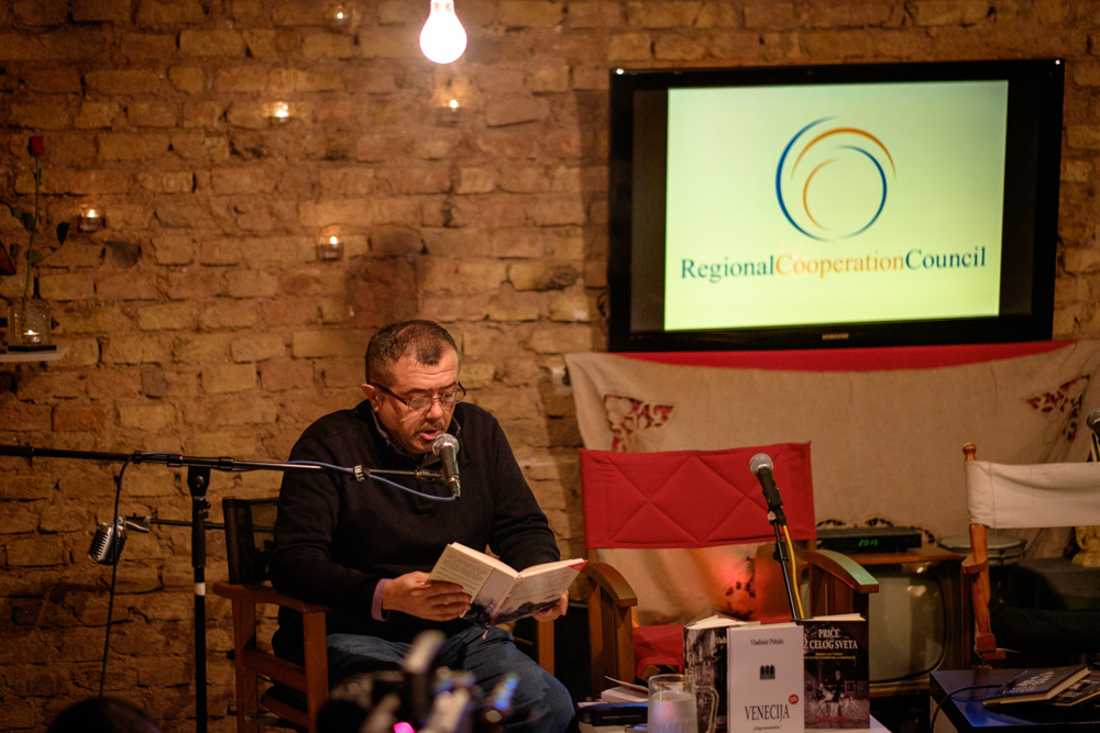 Literary night with Vladimir Pistalo in Sarajevo, December 2014 (Photo: RCC/Amer Kapetanovic)