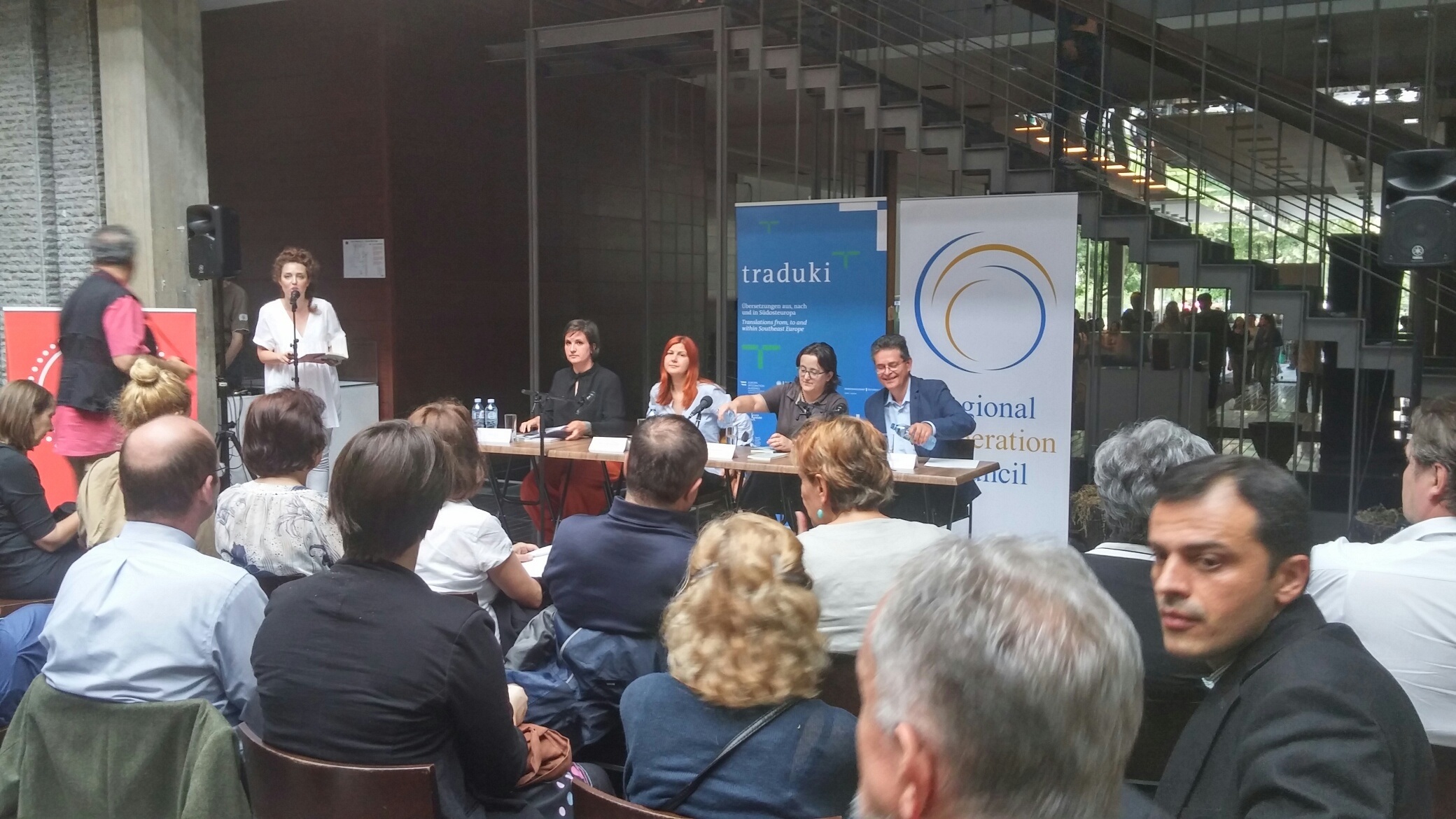RCC supports two award winning authors from Bosnia and Herzegovina, Lejla Kalamujić (Sarajevo) and Tanja Stupar-Trifunović (Banja Luka), presenting their work to the Belgrade audience at the National Library of Serbia, on 14 June 2016. (Photo: RCC/Ratka Babic)