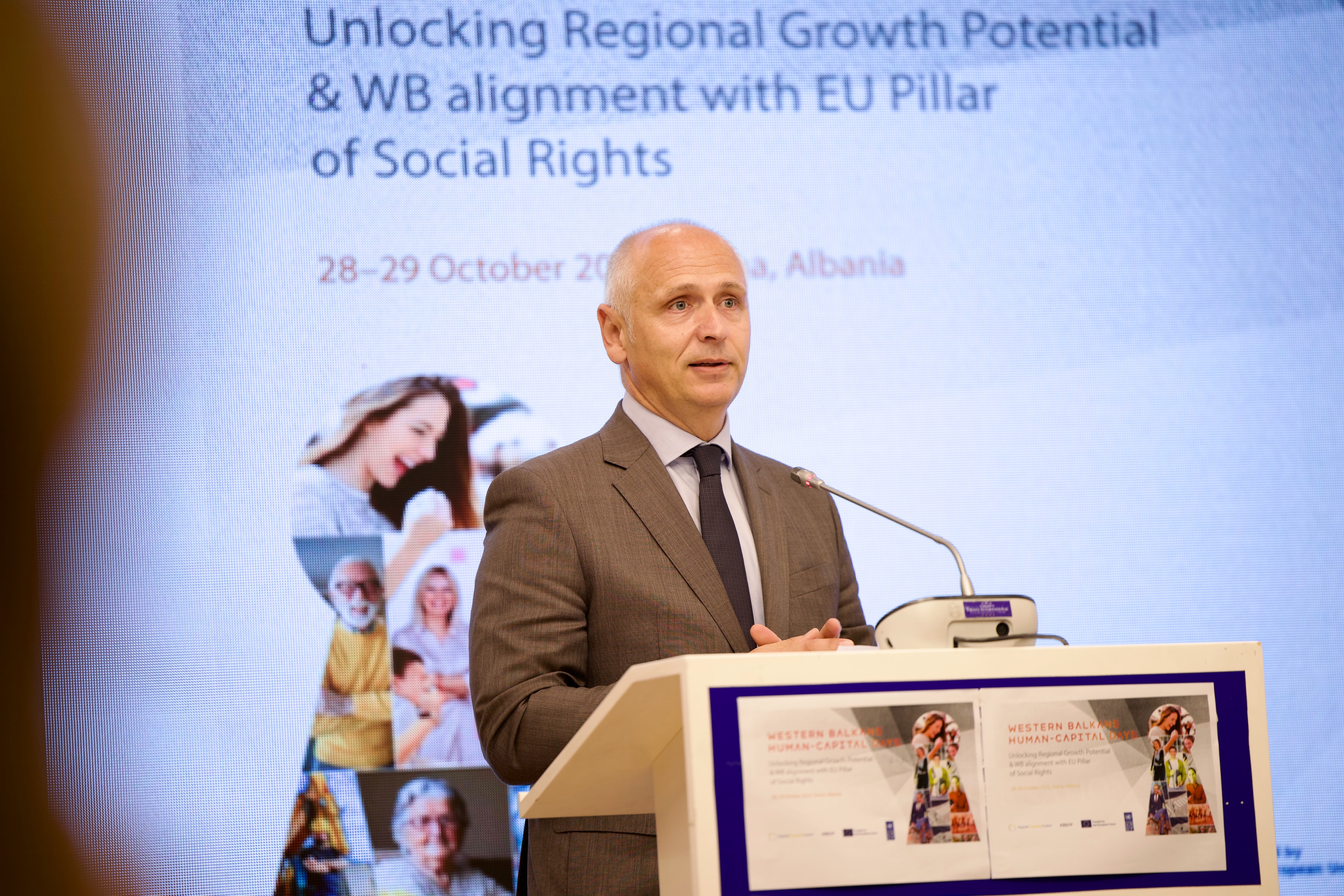 RCC Secretary General Amer Kapetanovic opening the Western Balkans Human Capital Days 2025 on 28 October in Tirana (Photo: Henri Koci)