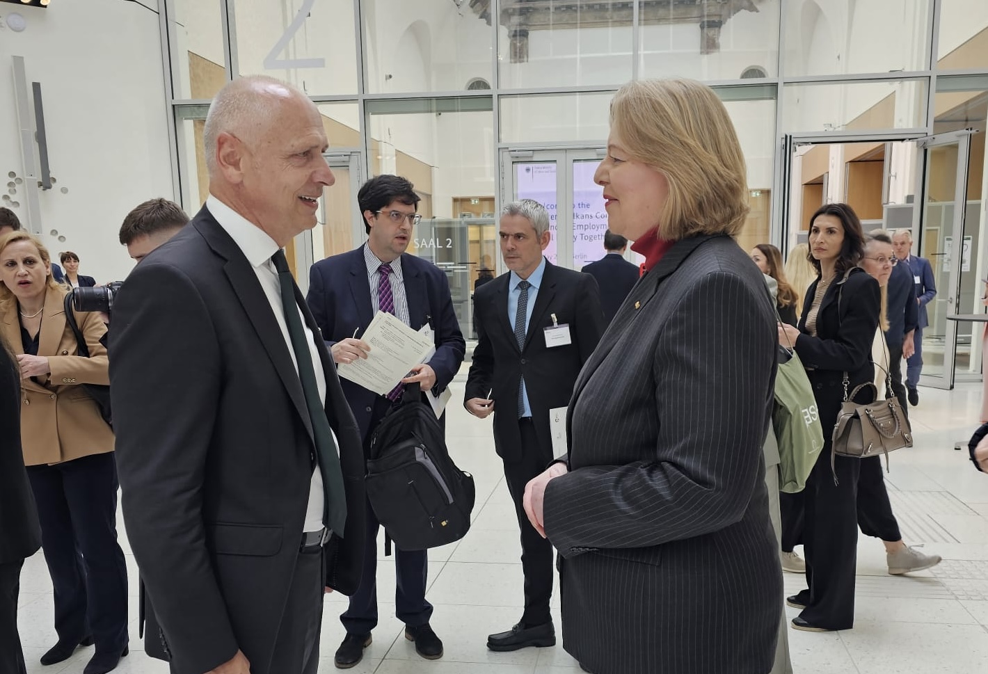 RCC Secretary General Amer Kapetanovic and Bärbel Bas, Federal Minister of Labour and Social Affairs at the Western Balkans Conference: Advancing Employment and Social Policy Together, held in Berlin on 11 May 2026 (Photo: RCC)