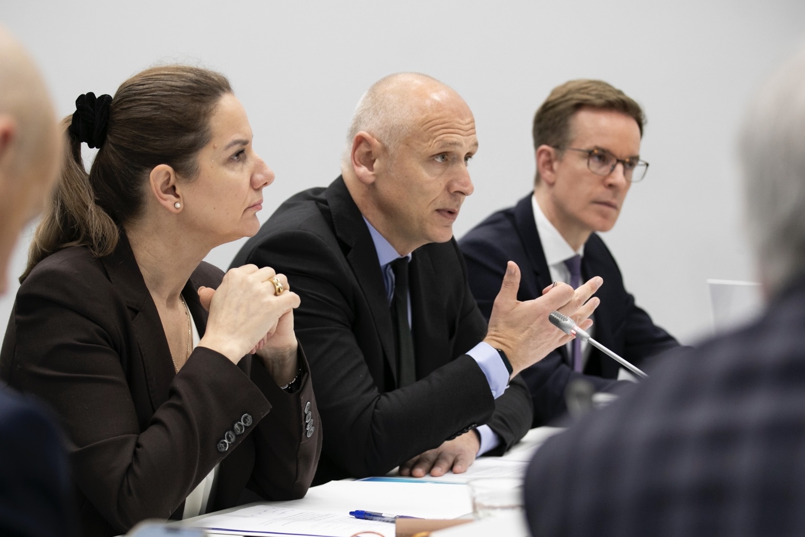 Pranvera Kastrati, Director of the CEFTA Secretariat, Amer Kapetanovic, RCC Secretary General, and Tim Prange, Representative of Cabinet of German Chancellor at the Berlin Process Prime Ministers' Sherpas meeting in Brussels on 26 February 2026 (Photo: RCC/Laure Geerts)