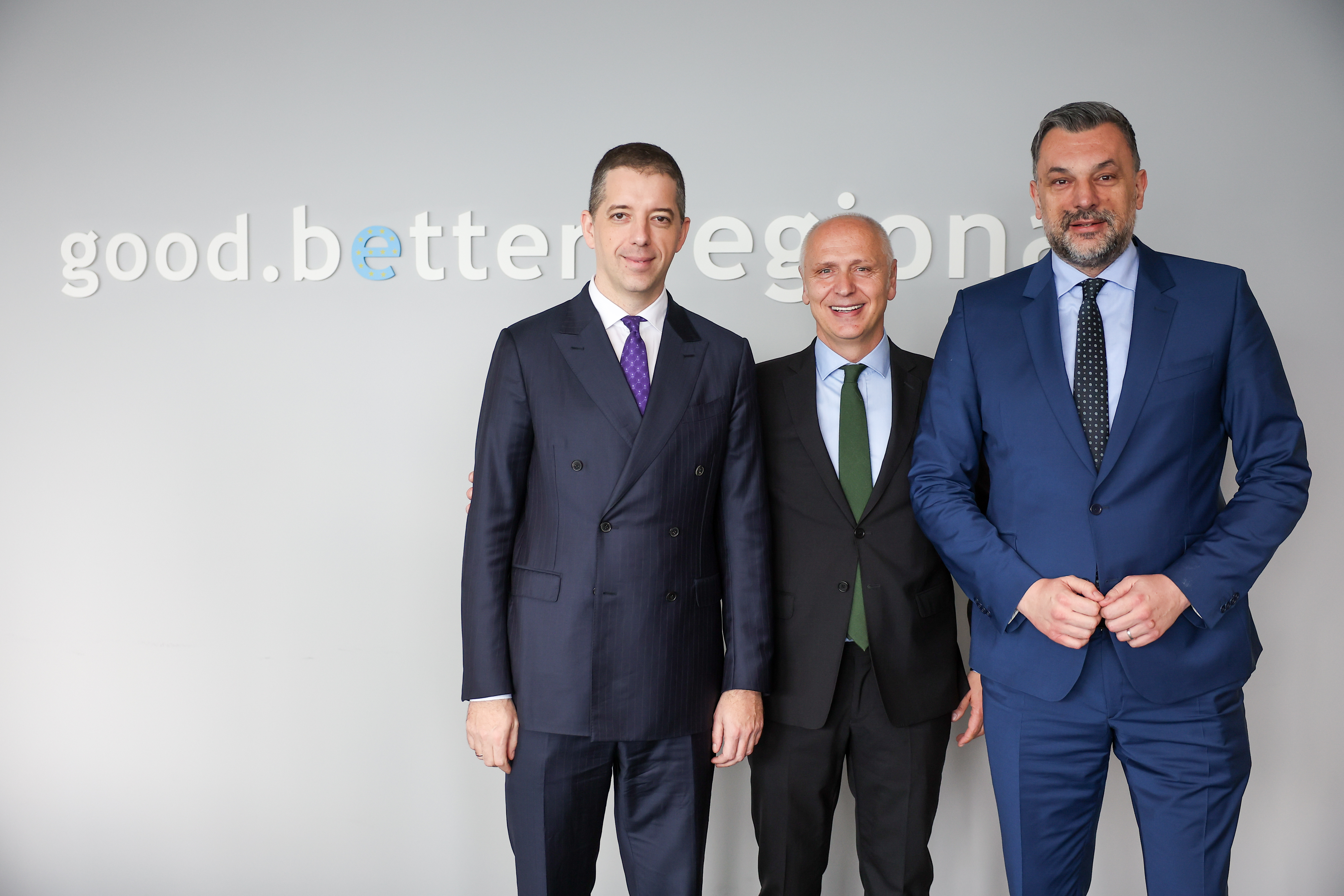 RCC Secretary General Amer Kapetanovic with Minister of Foreign Affairs of Serbia, Marko Djuric and Minister of Foreign Affairs of Bosnia and Herzegovina, Elmedin Konakovic, at the meeting on regional cooperation hosted by RCC in Sarajevo on 18 February 2026 (Photo: RCC/Armin Durgut)