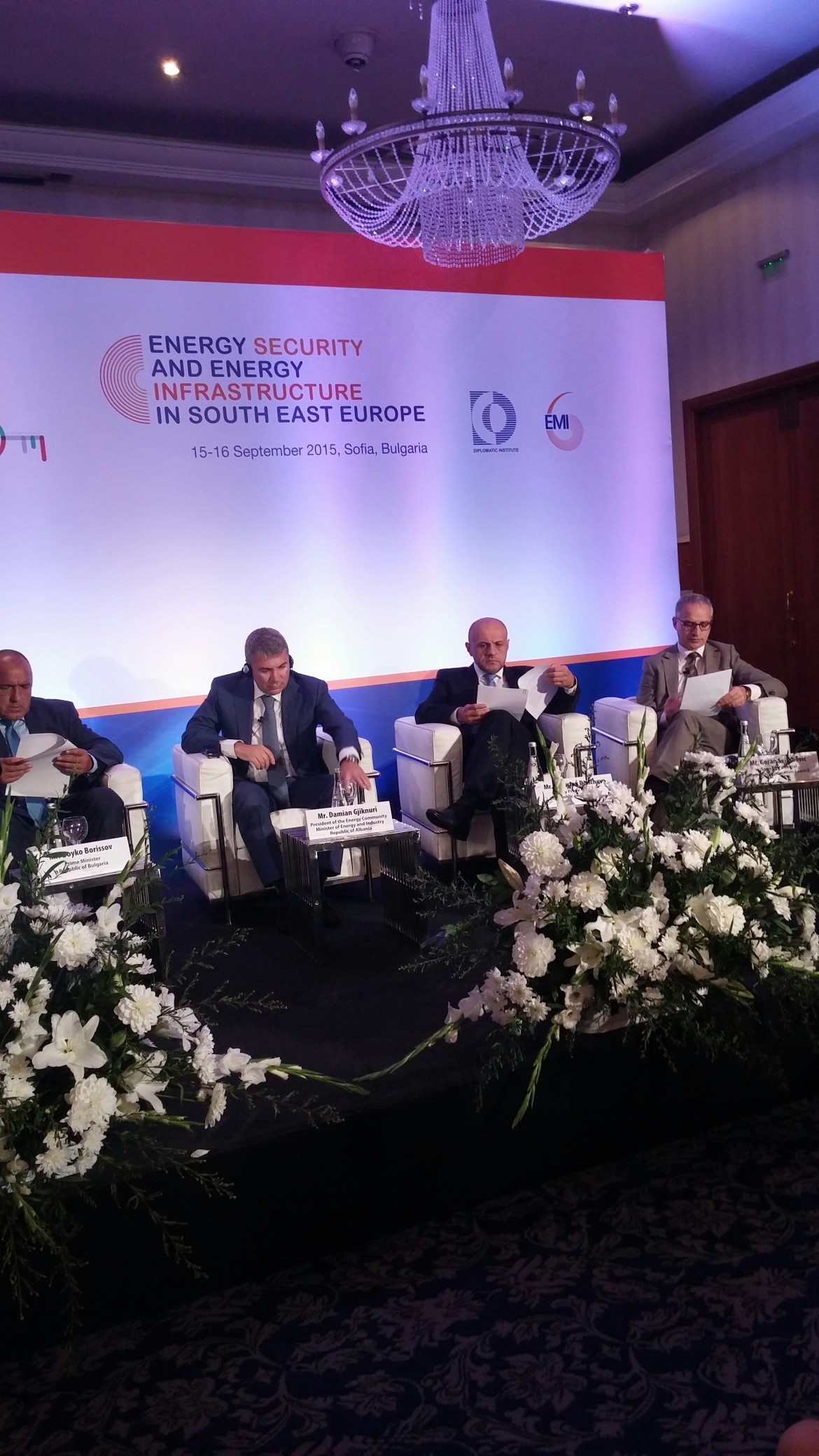 RCC Secretary General, Goran Svilanovic (first right), at a conference on energy security and energy infrastructure in South East Europe, in Sofia on 15 September 2015. (Photo: RCC/Stefana Greavu)