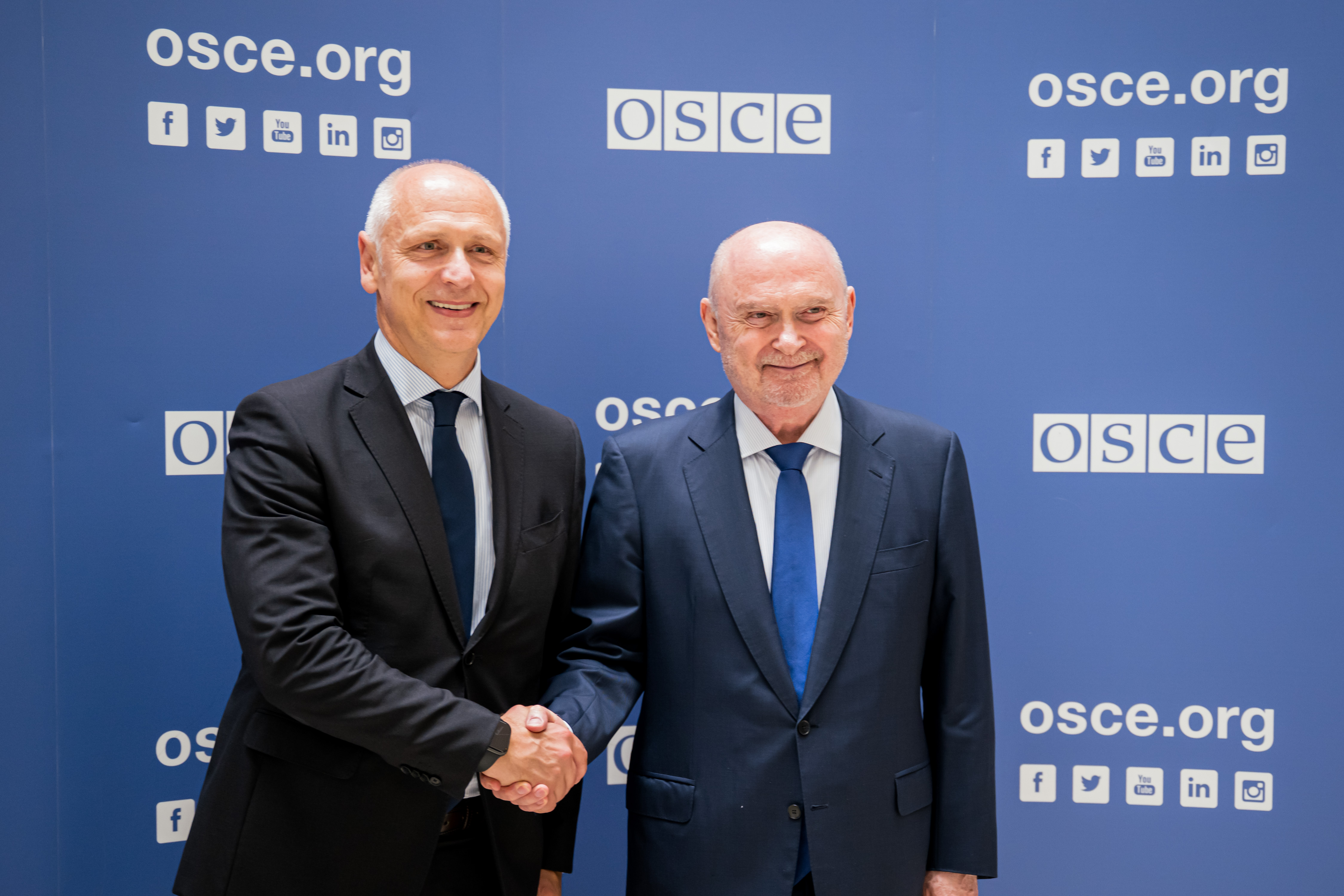 Secretary General of the Regional Cooperation Council (RCC) Amer Kapetanović met with Secretary General of OSCE Feridun H. Sinirlioğlu in Vienna on 23 June 2026 (Photo: RCC/Christian Bruna)
