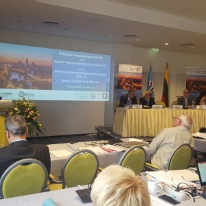 Gazmend Turdiu, Deputy Secretary General of the Regional Cooperation Council (RCC) speaking about digital infrastructure at the International Telecommunication Union (ITU) Regional Development Forum for Europe in Vilnius, 26 April 2017 (Photo: RCC/Maja Handjiska-Trendafilova)
