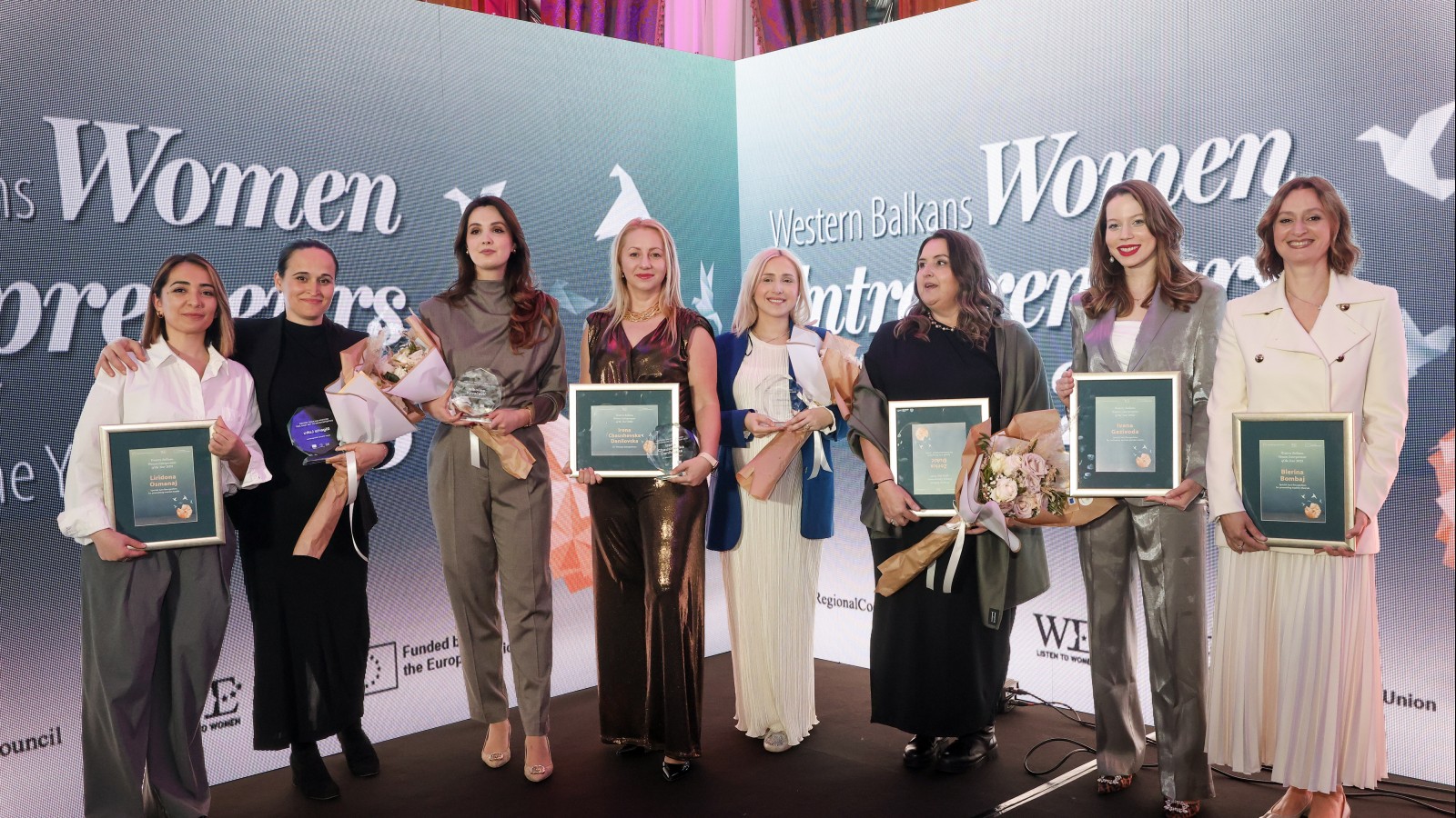 Western Balkans Women Entrepreneurs of the Year 2023 and recipients of Special Jury Recognition in Sarajevo on 12 March 2024 (Photo: RCC/Armin Durgut)