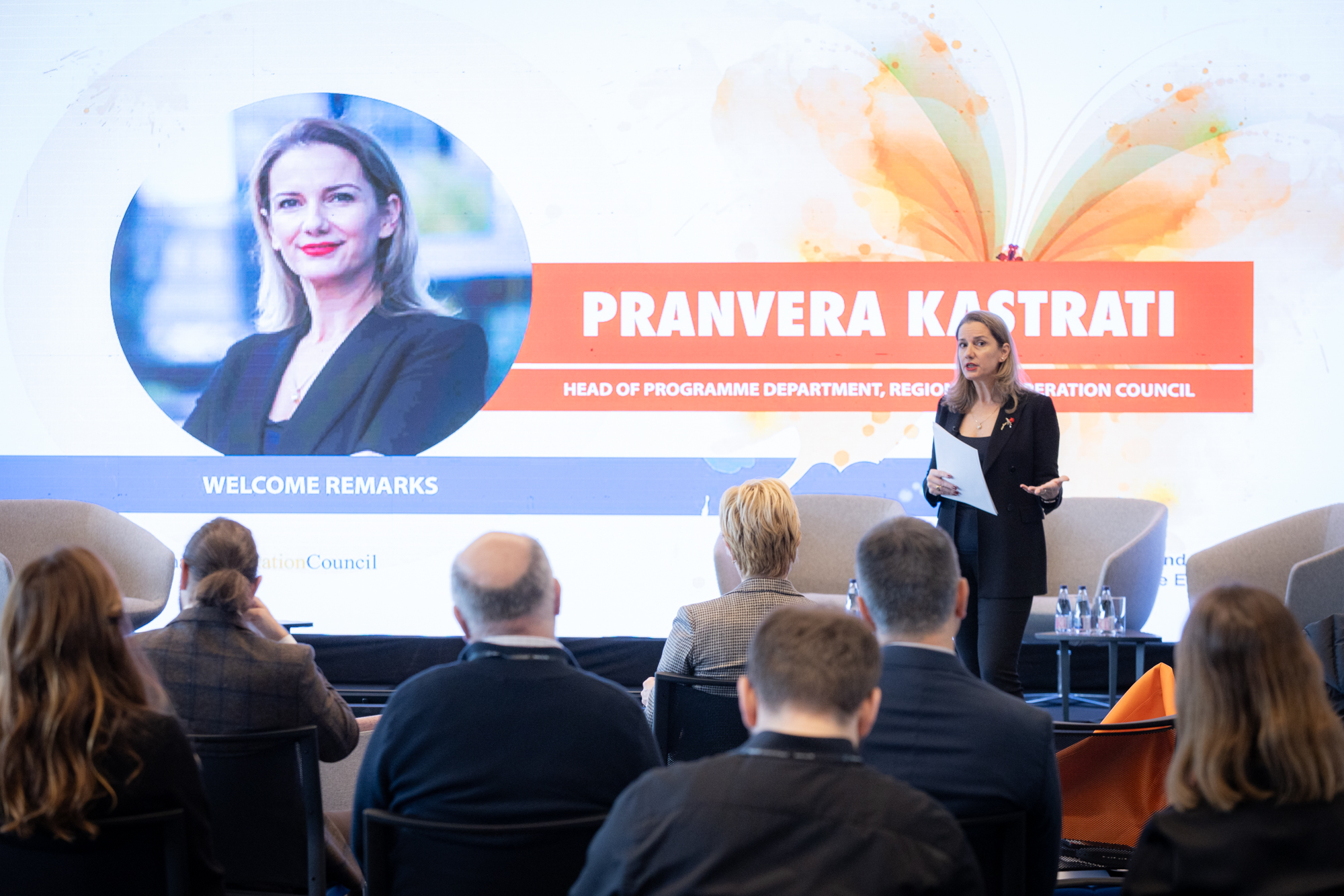 Pranvera Kastrati, Head of RCC's Programme Department opened the third annual Regional Butterfly Innovation Forum in Podgorica on 26 November 2024 (Photo: RCC/Danilo Papic)