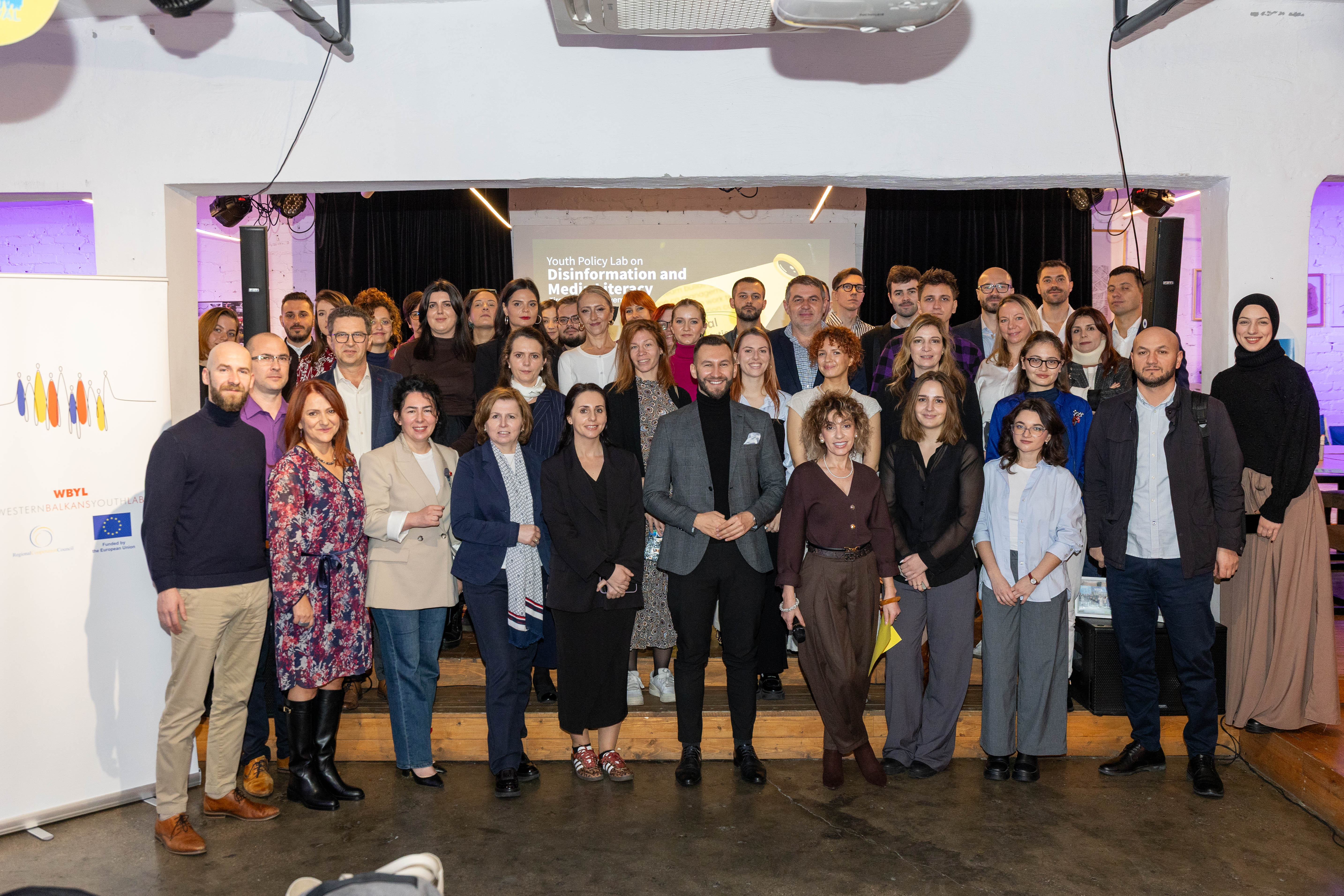 Participants of the Regional Youth Policy Lab on Media Literacy and Disinformation organized by RCC's Western Balkans Youth Project (WBYL) in Tirana on 18-20 November 2025 (Photo: RCC/Henri Koci)