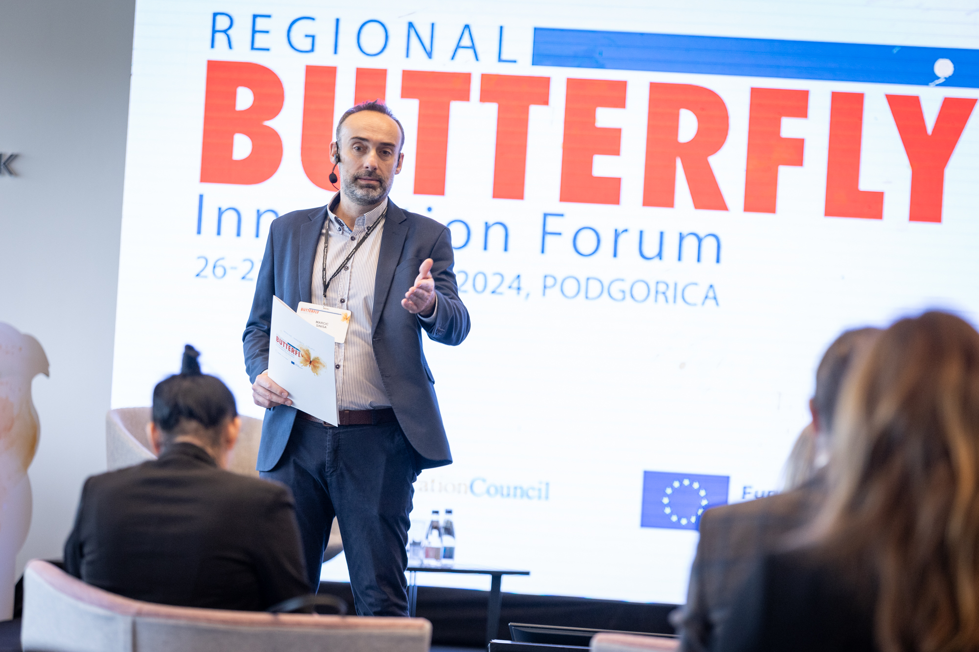 Sinisa Marcic, RCC's Senior Expert on Human Capital Development at the opening of third annual Regional Butterfly Innovation Forum in Podgorica on 26 November 2024 (Photo: RCC/Danilo Papic)