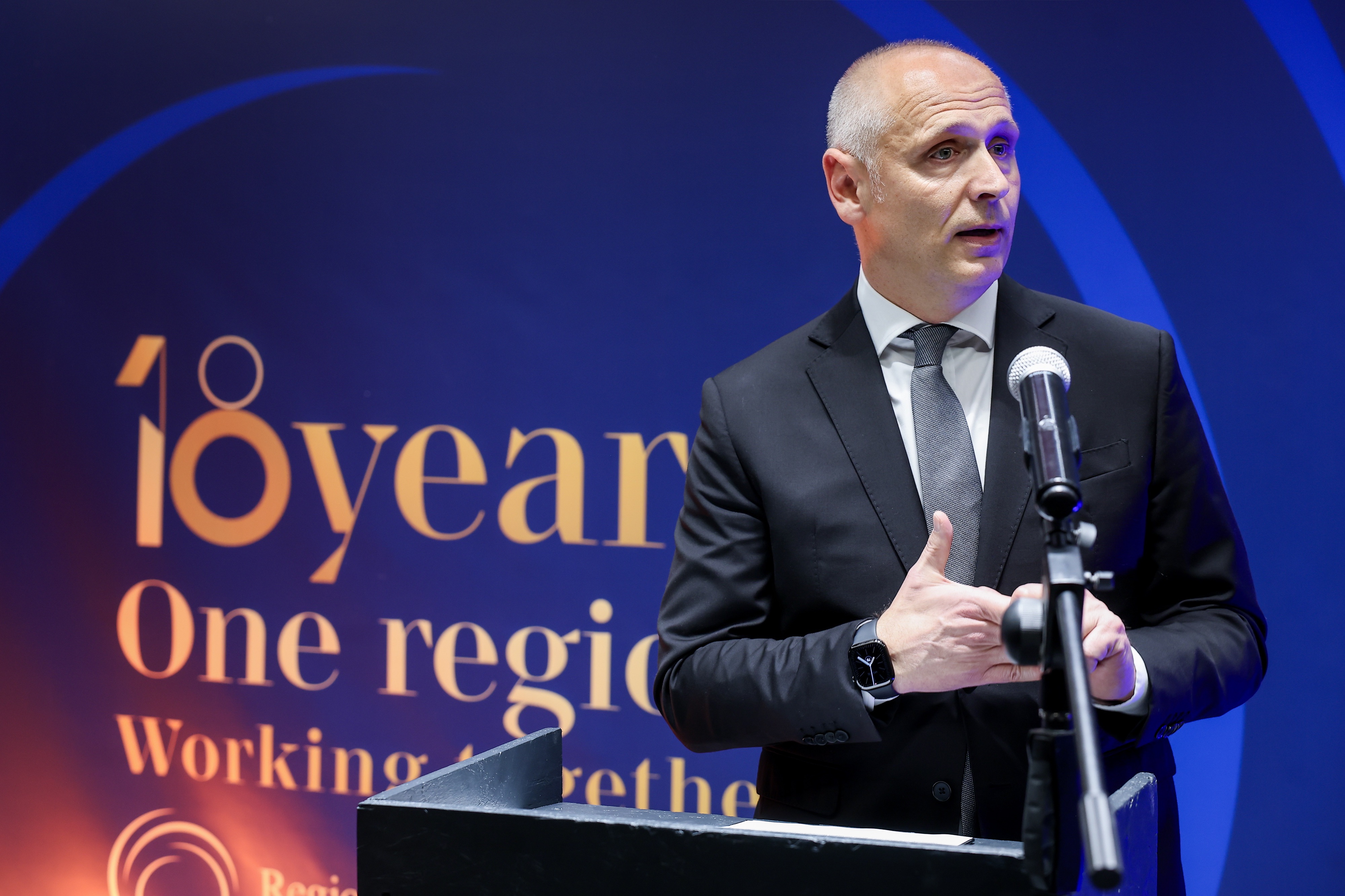 Secretary General of the Regional Cooperation Council (RCC) speaking at the reception on the occasion of 18th anniversary of RCC, in Sarajevo on 16 February 2026 (Photo: RCC/Armin Durgut)