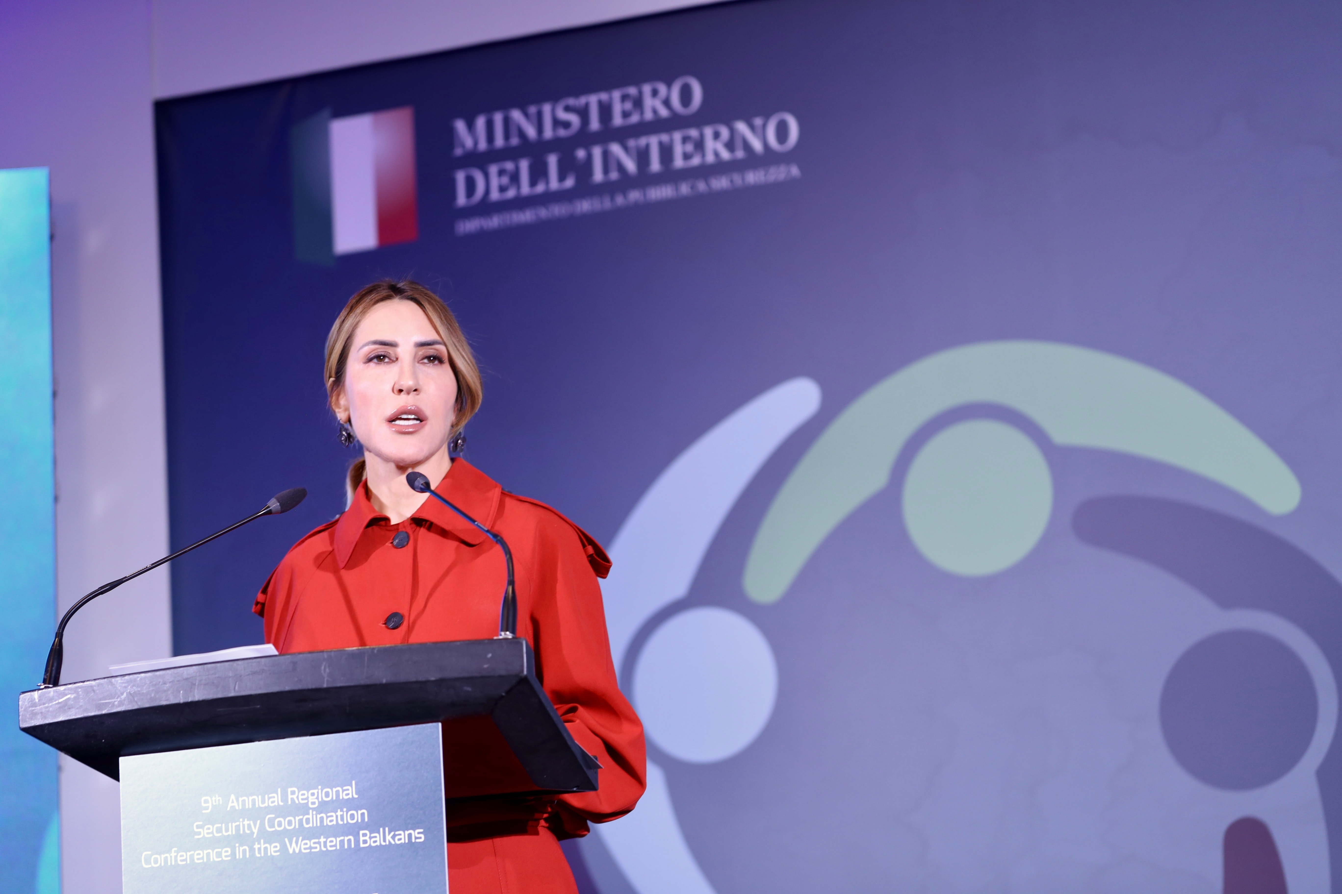 RCC Secretary General Majlinda Bregu opening the 9th Regional Security Coordination Conference dubbed “Working Together in Times of Global Uncertainties”, on 7 November 2024 in Sarajevo (Photo: RCC/Jasmin Sakovic)
