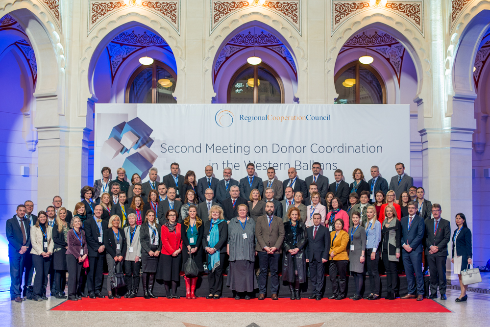 Participants of the second meeting on donor coordination in the Western Balkans, held under RCC auspices on 23 March 2016 in Sarajevo. (Photo: RCC/Amer Kapetanovic)