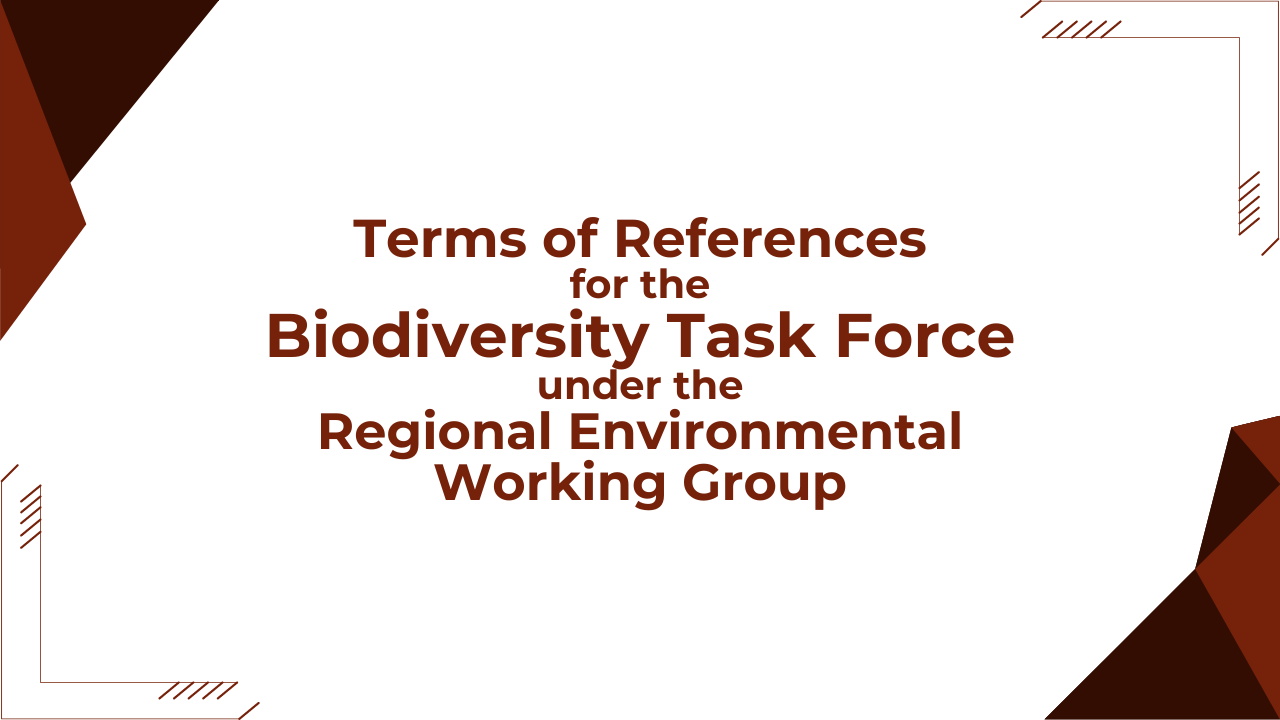 Terms of References for the Biodiversity Task Force under the Regional Environmental Working Group 
