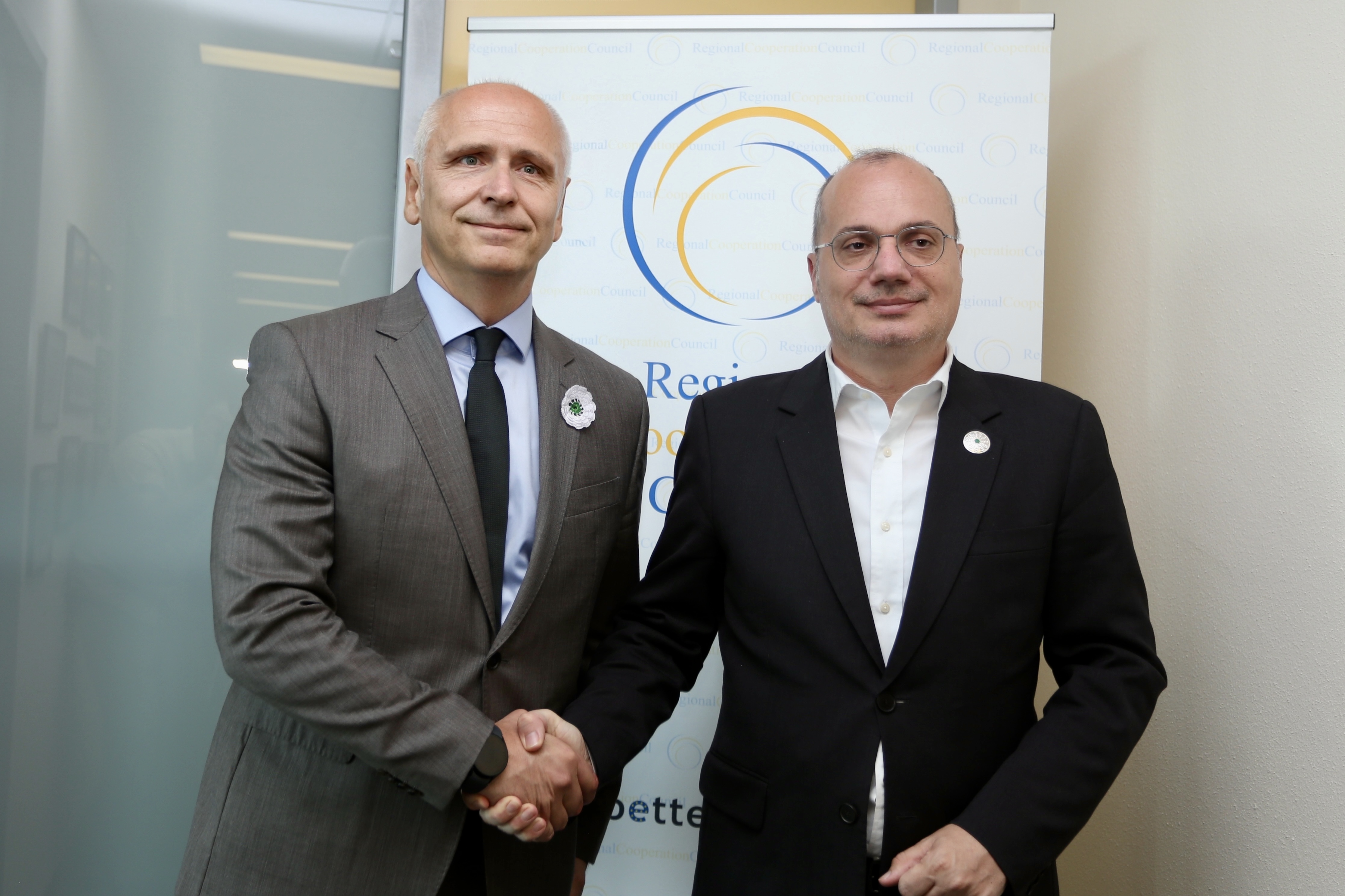 RCC Secretary General Amer Kapetanovic hosted Minister for Europe and Foreign Affairs of Albania, Igli Hasani at RCC Headquarters on 10 July 2025 in Sarajevo (Photo: RCC/Jasmin Sakovic)