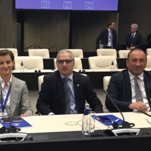 RCC Secretary General Goran Svilanovic with Prime Minister of Serbia Ana Brnabic and Minister of Foreign Affairs of Bosnia and Herzegovina Igor Crnadak at Strategic Dialogue on the Western Balkans within the EU-Western Balkans Summit in Sofia, 17 May 2018 (Photo: RCC)