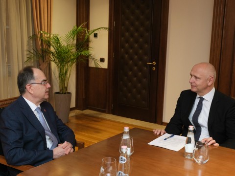 RCC Secretary General Amer Kapetanovic met with the President of Albania Bajram Begaj on 26 February 2025 in Tirana (Photo: RCC/Armand Habazaj)