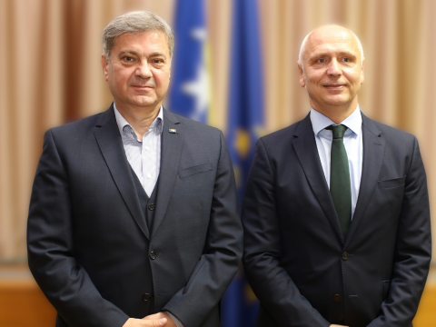 RCC Secretary General Amer Kapetanovic and Chairman of the House of Representatives of the Parliamentary Assembly of Bosnia and Herzegovina, Denis Zvizdic met in Sarajevo on 11 March 2025 (Photo: RCC/Jasmin Sakovic)