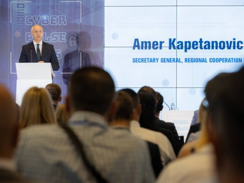 RCC Secretary General Amer Kapetanovic opened the High-Level Western Balkans Cybersecurity Conference – CyberPulse 2025: Tracking Progress, Building Resilience, Driving Change in Podgorica on 2 July 2025 (Photo: RCC/Danilo Papic)