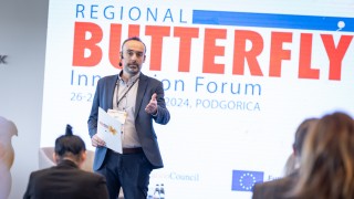 Sinisa Marcic, RCC's Senior Expert on Human Capital Development at the opening of third annual Regional Butterfly Innovation Forum in Podgorica on 26 November 2024 (Photo: RCC/Danilo Papic)